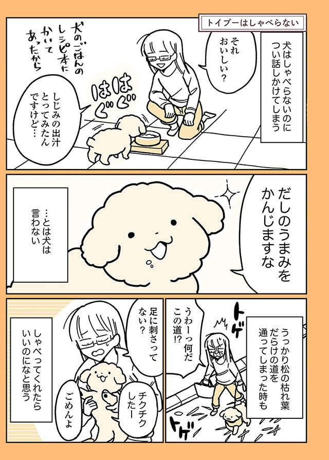 「お腹減ったんで帰ります！」犬が喋れたらいいなと思っていたら...／うちのトイプーがアイドルすぎる。 toipu44_01.jpg