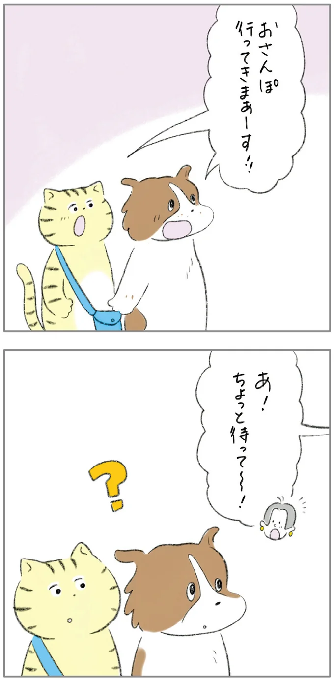 リュックをもらって大喜び！ 元ノラ猫と元保護犬が散歩に出かけたら...／元ノラ猫と元保護犬、ふたりは親友 01-01.png