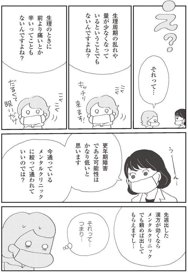 「更年期じゃないの!?」婦人科を受診した結果は「うつ」でした。作者の「うつ経験」を描いた漫画が話題 2.jpg