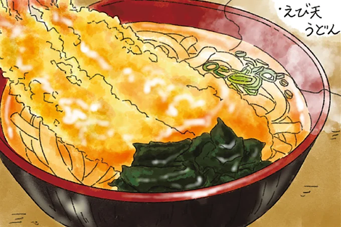 涙の帰り道。いい匂いに誘われて屋台で食べた「えび天うどん」／疲れた人に夜食を届ける出前店３