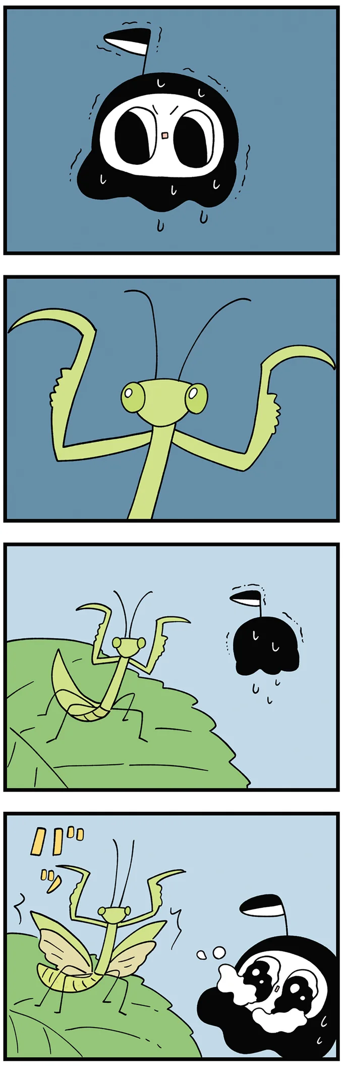 おたまじゃくしを初めて見た小さな死神。成長していく姿に驚き！／死が怖い小さな死神 08-03.png