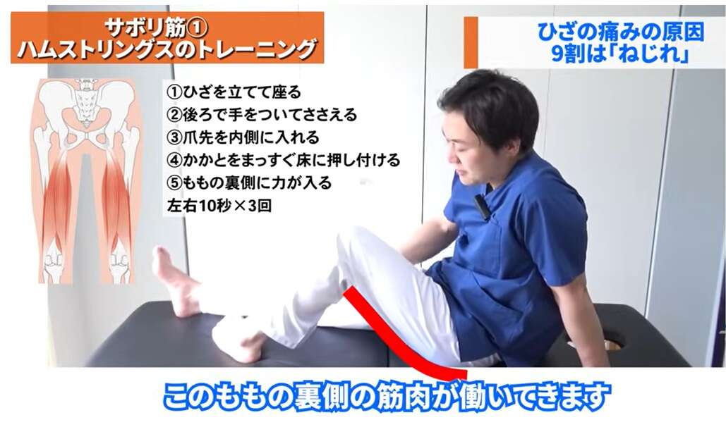 「膝の痛み」の裏に潜む「3つのサボリ筋」。理学療法士が教える、お手軽「サボリ筋」集中エクササイズ ハムストリングストレーニング1.jpg