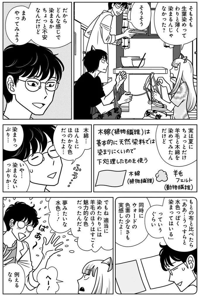 自宅で染色の実験開始！ 失敗は許されないなかで助手は二人のねこまた!?／ねこまた印の染物屋さん 15650380.webp