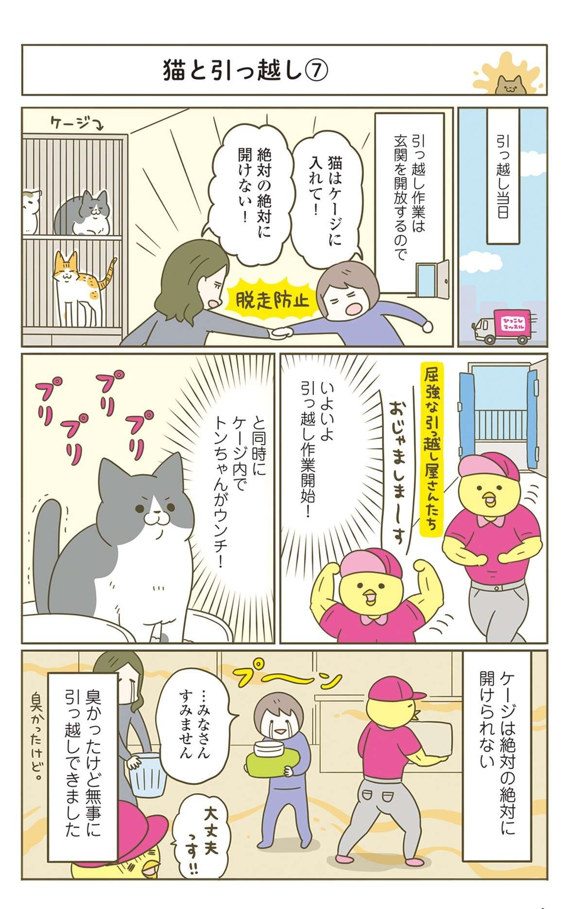 猫飼いの引っ越し。作業中は開けられないケージ内で愛猫がッ...！／うちの猫がまた変なことしてる。7 11.jpg