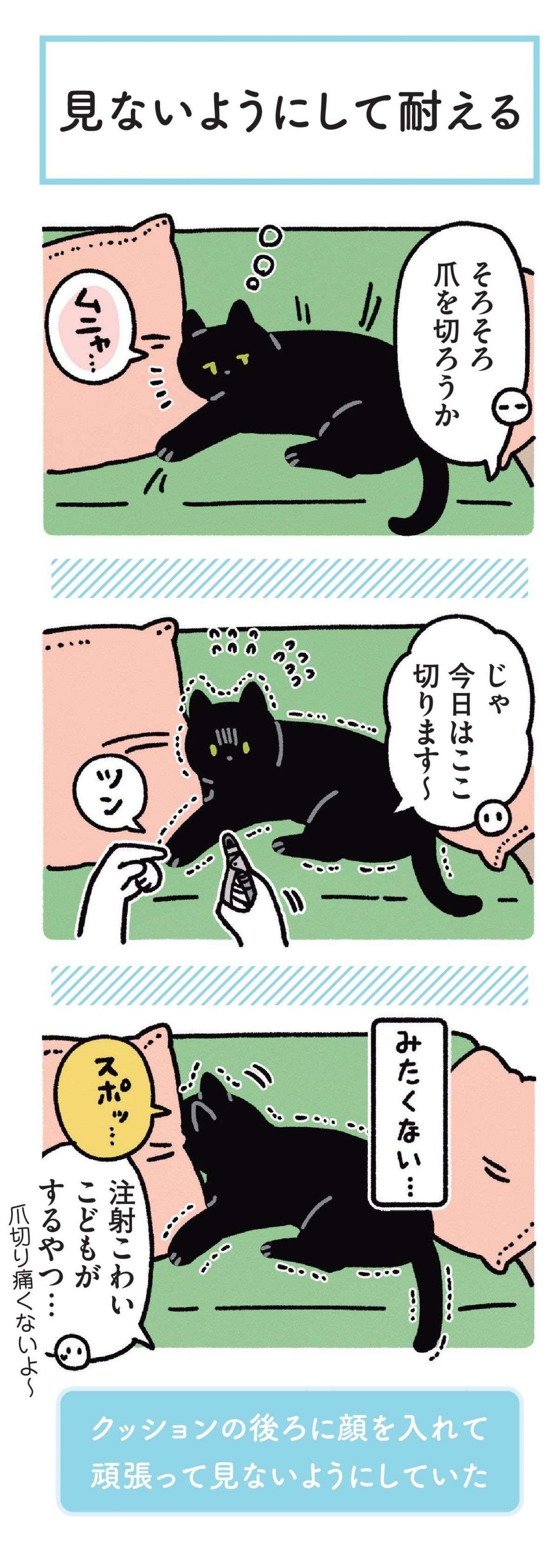 猫の爪を切ろうとしたらブルブル震え...その姿はまるで「あれ」にそっくり／黒猫ろんと暮らしたら 21.jpg