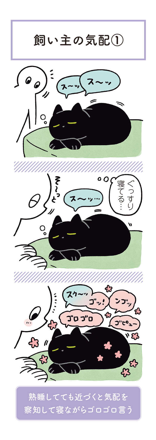 語彙力を失う「猫のかわいさ」。熟睡しているはずなのに...ああ！／黒猫ろんと暮らしたら 13.jpg