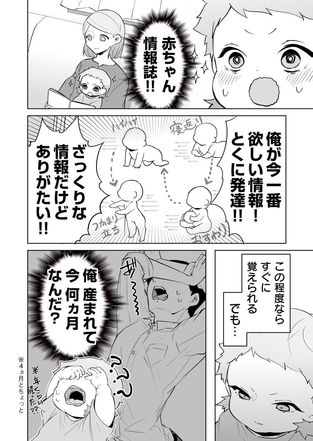 「そもそも生後何ヵ月!?」赤ちゃんの俺が育児雑誌でお勉強したら／赤ちゃんに転生した話【再掲載】 akachan77_4.jpeg