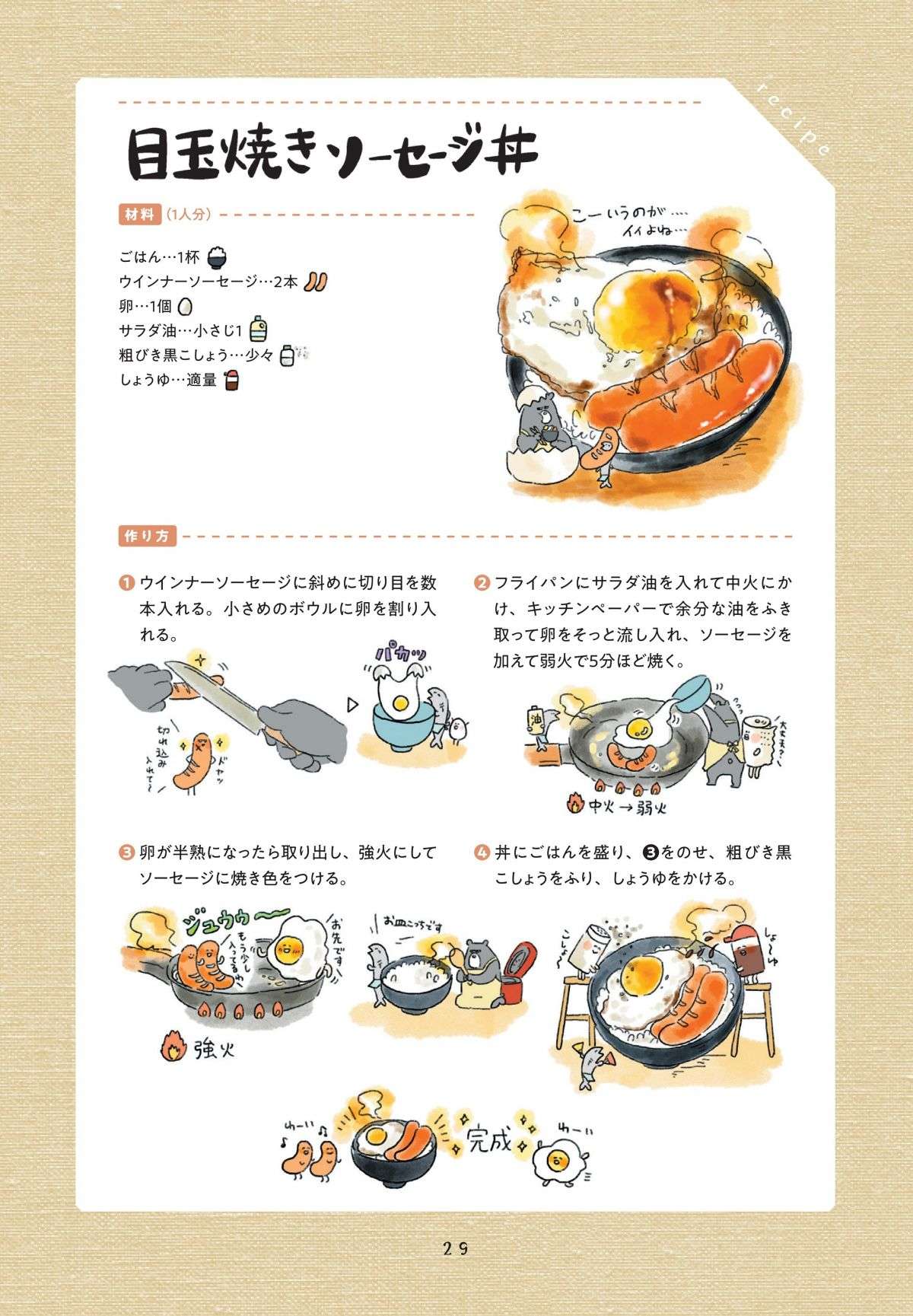 仕度するのも億劫な火曜。朝なのに届いた目玉焼きソーセージ丼／疲れた人に夜食を届ける出前店（8） 2.jpg