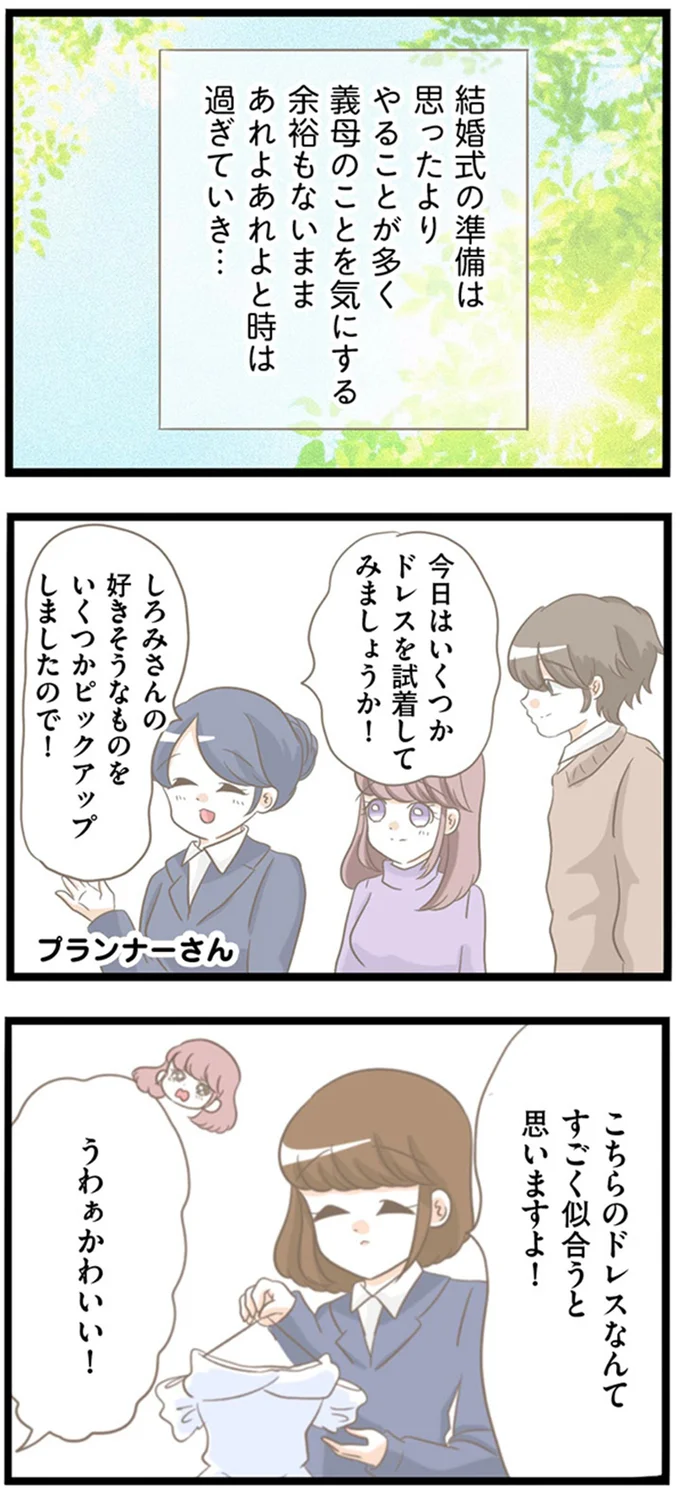 「ウエディングドレスを私が試着する」って...は? 結婚式の準備に乱入した義母の暴走/前科持ちの義母と同居していた話 17-01.png