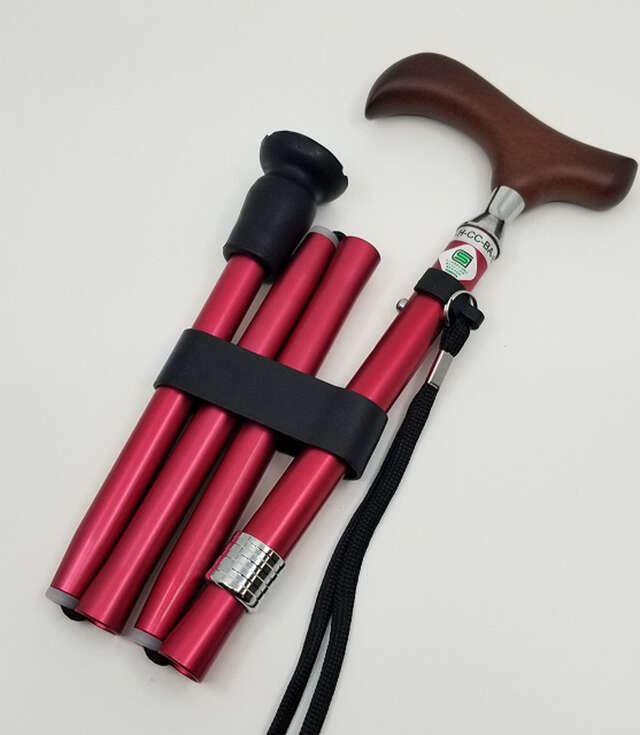 「折りたたみが負担」というユーザーの声が形に！簡単操作の2つ折り杖が新登場 一般的な折り畳み杖.jpg