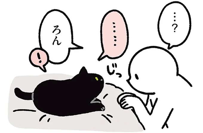 ゆっくりまばたきで返事する猫。愛情表現？ それとも...／黒猫ろんと暮らしたら3