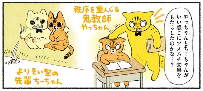 新入り猫に対する先輩猫たちに感動！ 長女は秩序を重んじ、次女は...!?／茶トラのやっちゃん3