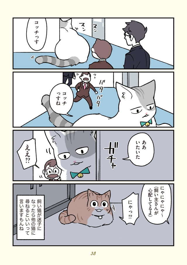 飼い猫が逃げたおじさんと遭遇。「今の俺」なら見つけられる／ブラック企業の社員が猫になって人生が変わった話２ buraneko2_p38.jpg