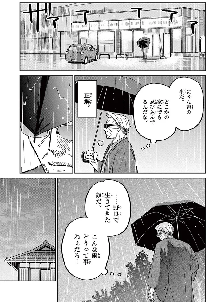 「まさか凍えてるんじゃ...」雨の日に姿を見せない野良猫を心配していたら...え？／オヤジとにゃん吉 16212248.webp