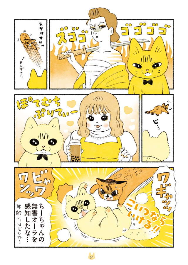 ついに先住猫2匹とご対面！ 新入り猫への「アメムチ効果」／茶トラのやっちゃんとちーちゃん chatora_p81.jpg