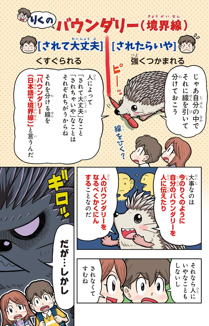 人によって違う「されて嫌なこと」の境界線。それを超えるのが性犯罪／まんがでわかる！ 子ども防犯性教育 02-06.png