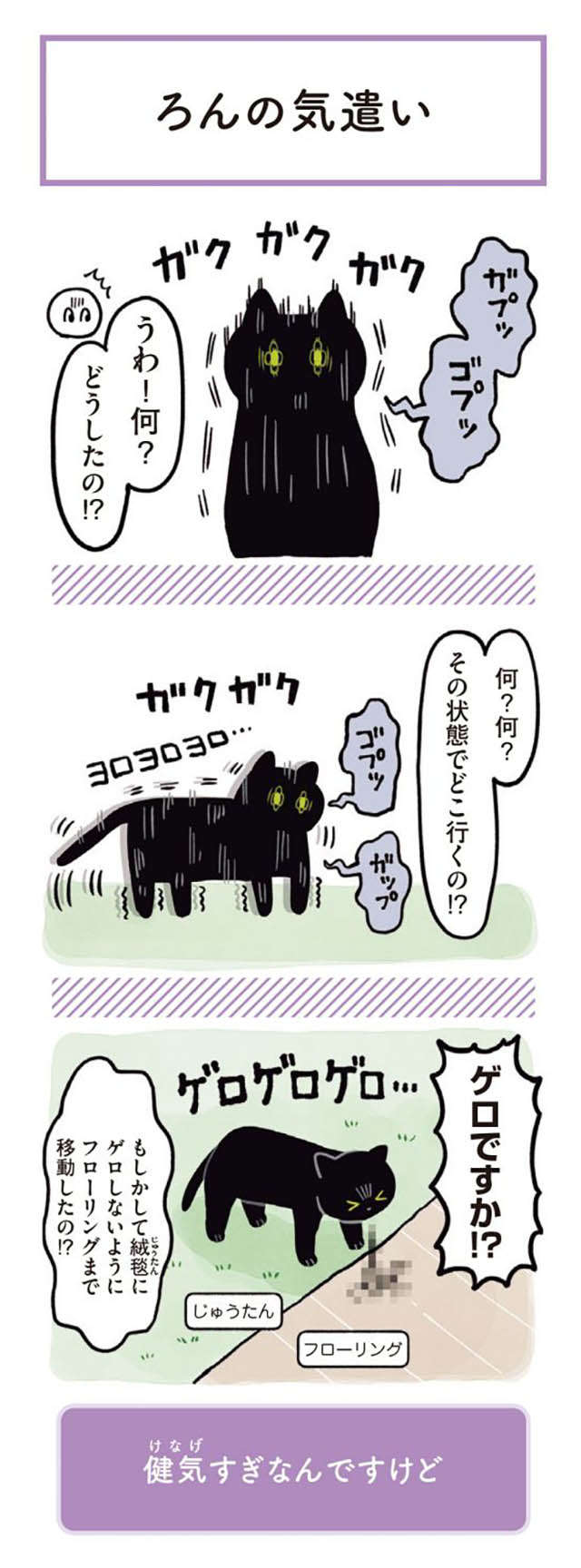 ゴロゴロ...猫の「優しさと気遣い」。なんていい子！／黒猫ろんと暮らしたら1 13.jpg