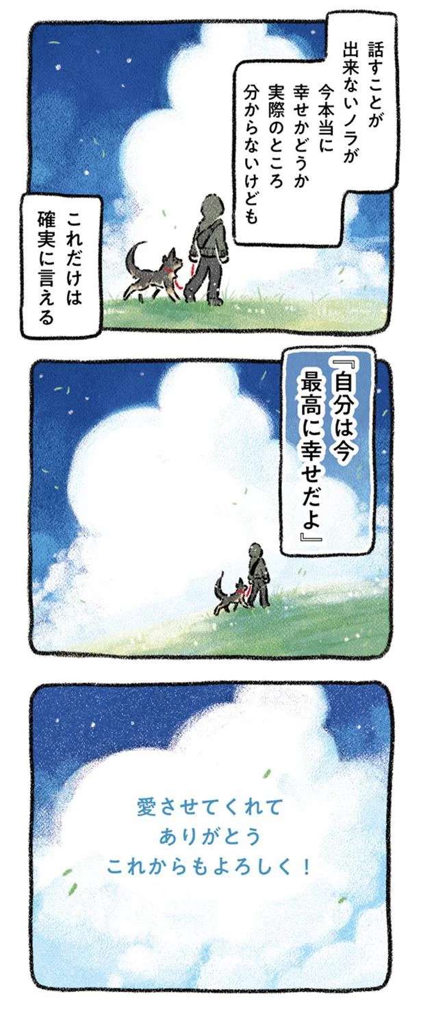 保護犬だったノラと過ごした日々。愛犬が幸せかは分からないが、飼い主が「確実に言えること」／ドベとノラ dobetonora7_3.jpeg