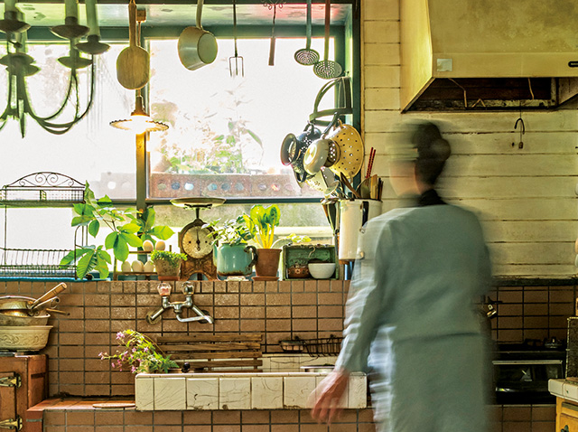 使い始めて50年の「すてきなキッチン」。植物を飾って古びた雰囲気も楽しむガーデナー・水谷昭美さん