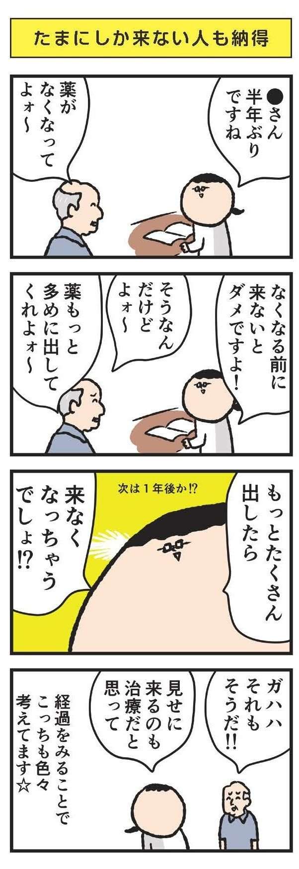 たまにしか診察に来ない人の法則、「できるだけたくさんください」／皮膚科医デルぽんのデルマな日常 皮膚科医デルぽんのデルマな日常3-3.jpg