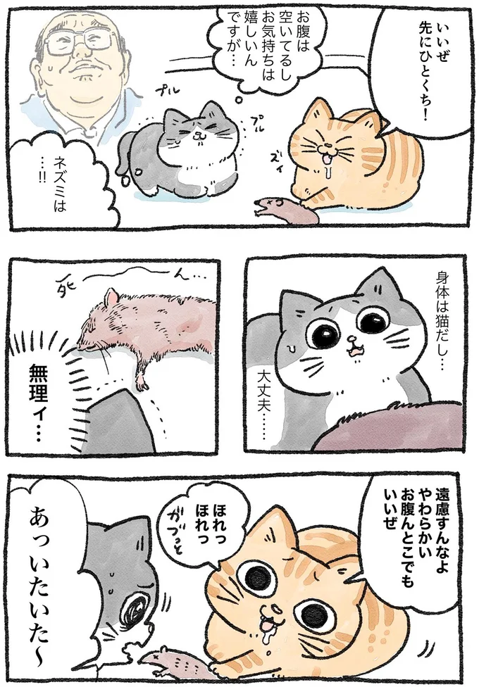 猫に転生したとはいえコレを食べるのは...苦悩するおじねこの前に現れた救世主/ねこに転生したおじさん1 41.webp