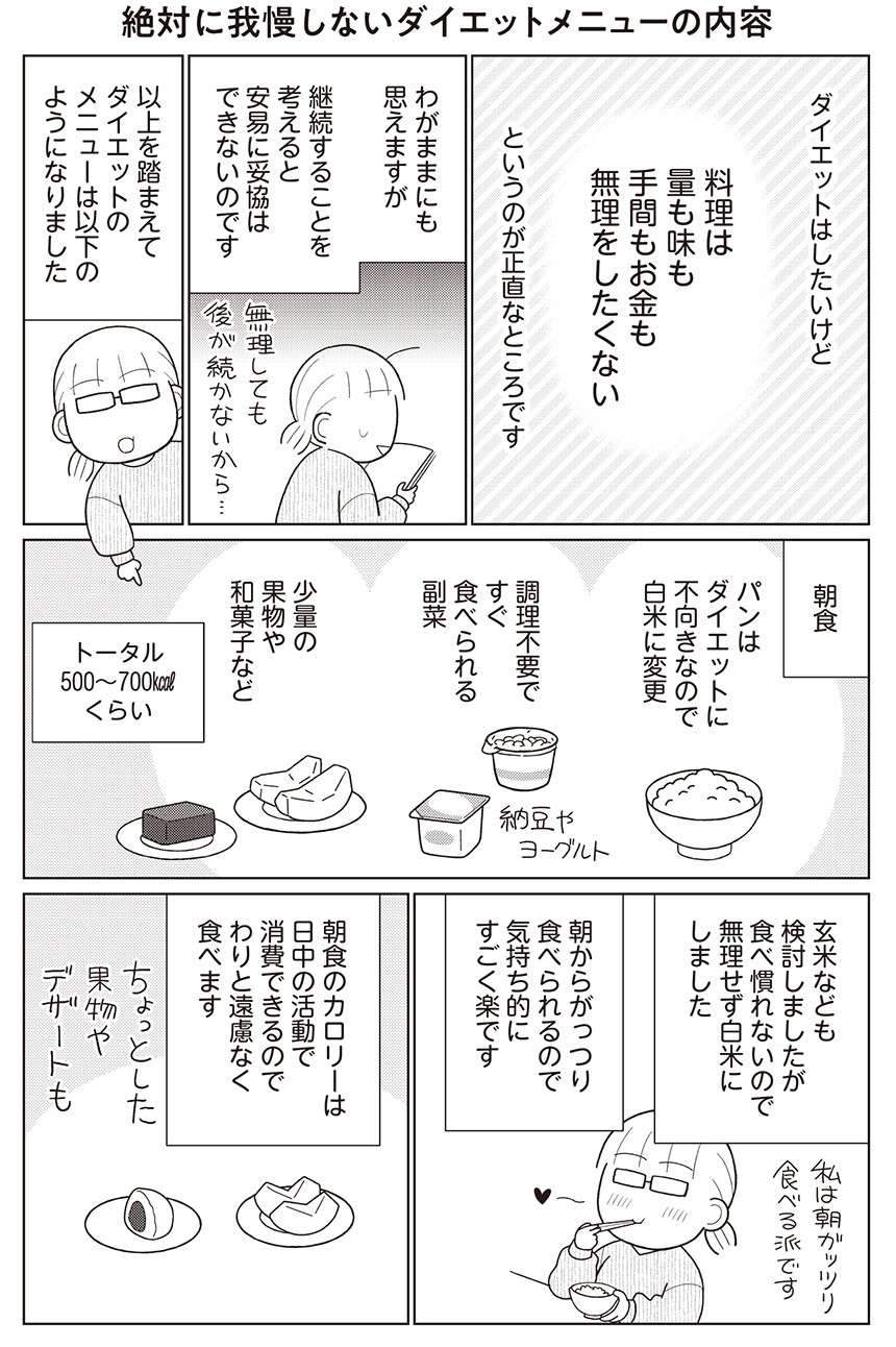 「我慢はしない」けれど「体重は落ちていく」という食事内容は？／人生で一番楽に17kgのダイエット 1.jpg