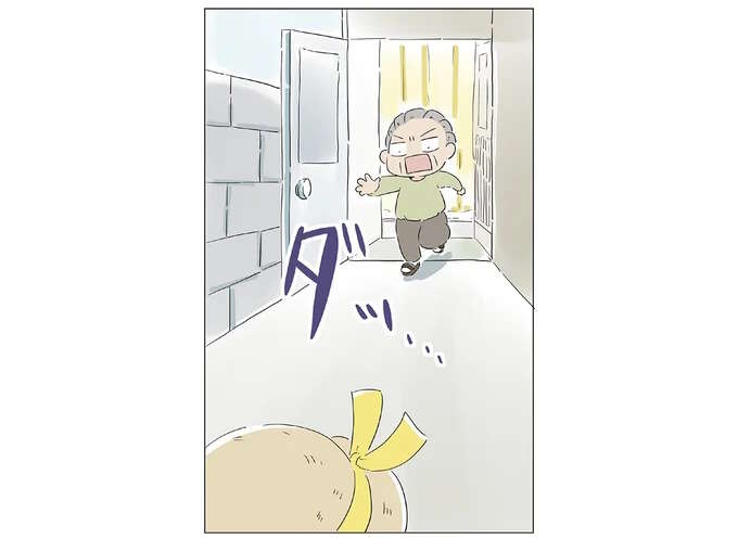 「孫の飛び出し防止」は万全。でも孫はおじいの上を行く！／ハルとゲン