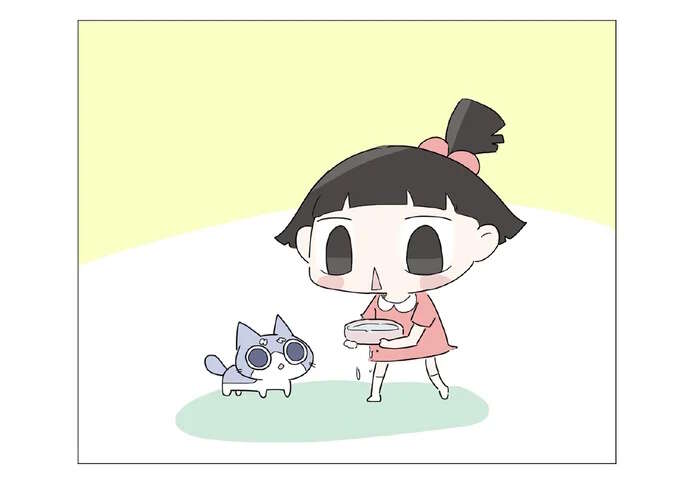 一生懸命子猫のお世話をする孫娘。でもおじいは...近づけない!?／ハルとゲン