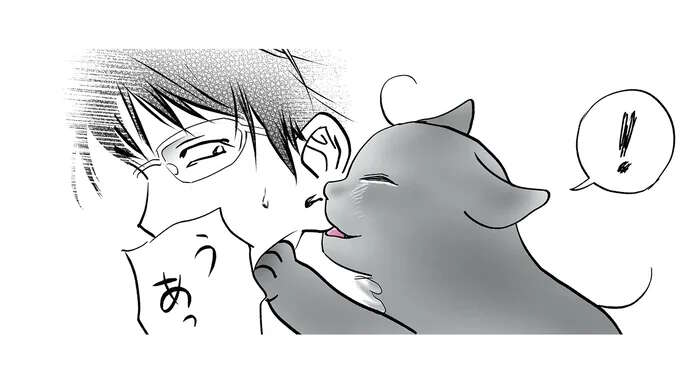 「2時間吸われている...」飼い主の首を吸い続ける猫。突然動きが止まった理由は...ジーン/筆坊日記