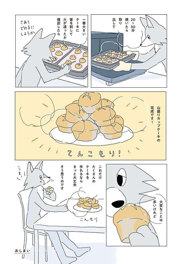 【レシピ付】だめな日でも大丈夫。ホットケーキミックスの簡単カップケーキ／眠れぬ夜はケーキを焼いて nemurenu_p43.jpg