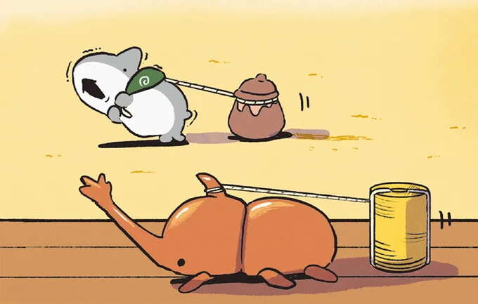 勝利のため、かぶとむしちゃんと子ザメちゃんが猛特訓!そして、勝負の結末は?/おでかけ子ザメ7