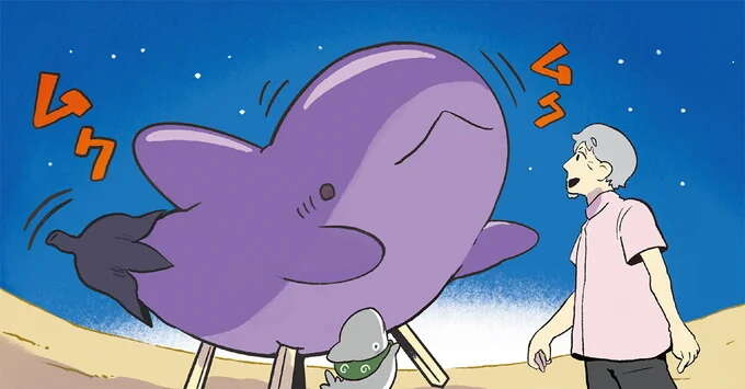 お友だちとのお盆。おじいちゃんのための精霊馬は子ザメちゃんそっくりなあれ/おでかけ子ザメ7