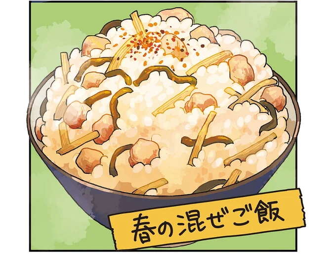 たけのことゼンマイは水煮でOK！ 炊いたご飯に混ぜるだけのお手軽混ぜご飯／ぱじゃまご飯