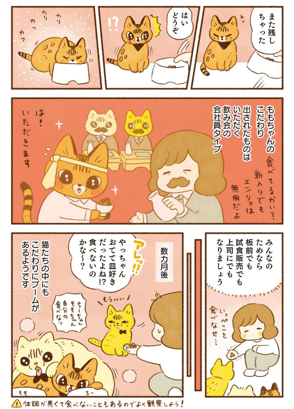 美食タイプに会社員タイプ？ 愛猫たちのこだわりの食べ方／しまねこ3姉妹と暮らしています shimaneko_p41.jpg