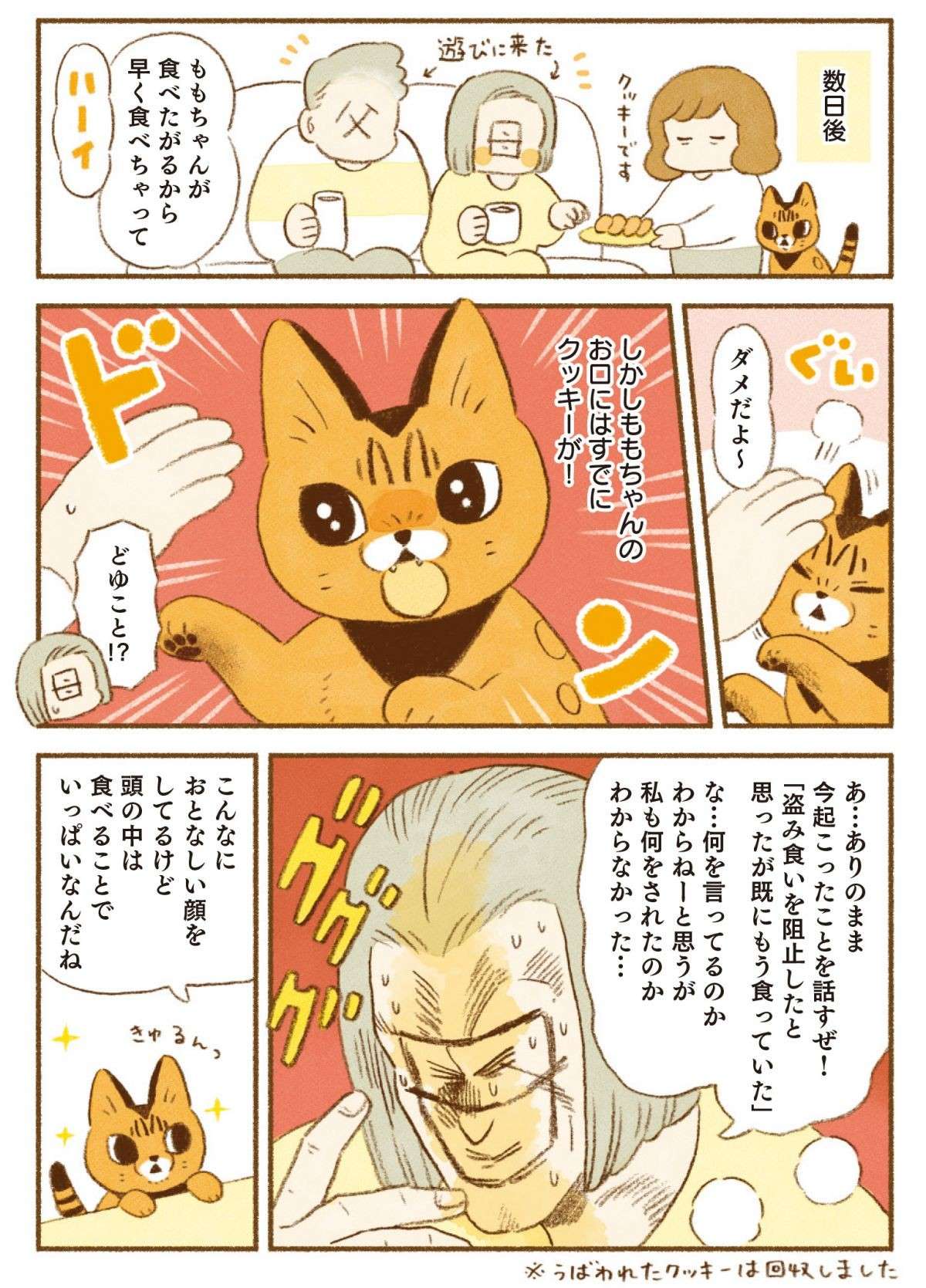 うちの猫は「意外とチョロい」。人間の食べものを狙っていたが、え？／しまねこ3姉妹と暮らしています shimaneko_p78.jpg