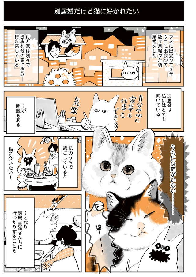 「愛してくれ～」別居婚だけど夫の家の猫に好かれたい！ 思いついたアピール作戦／うちの猫は仲が悪い uchinoneko6-001.jpg
