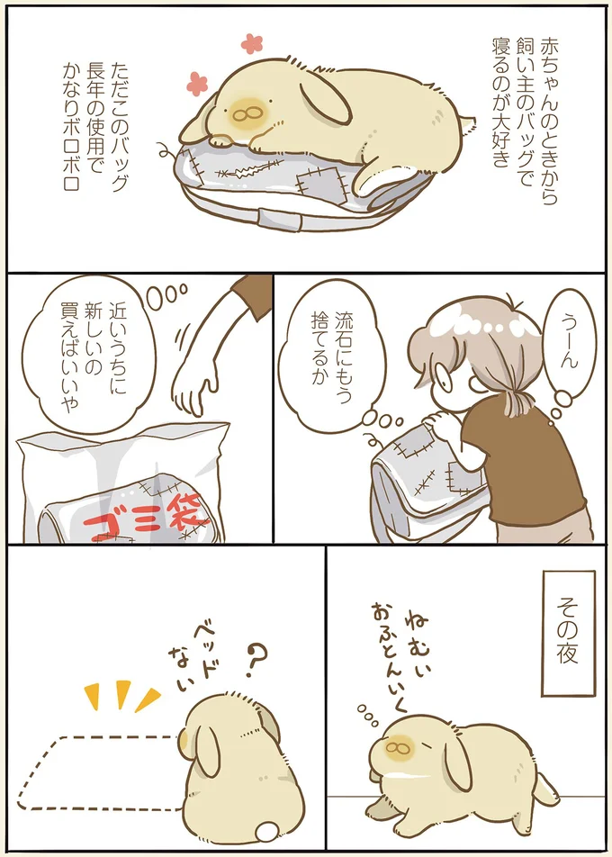 うさぎがショボーンとした理由。ここにあったのに...／うちのうさぎは今日ものんびり utinousagi11_1.webp